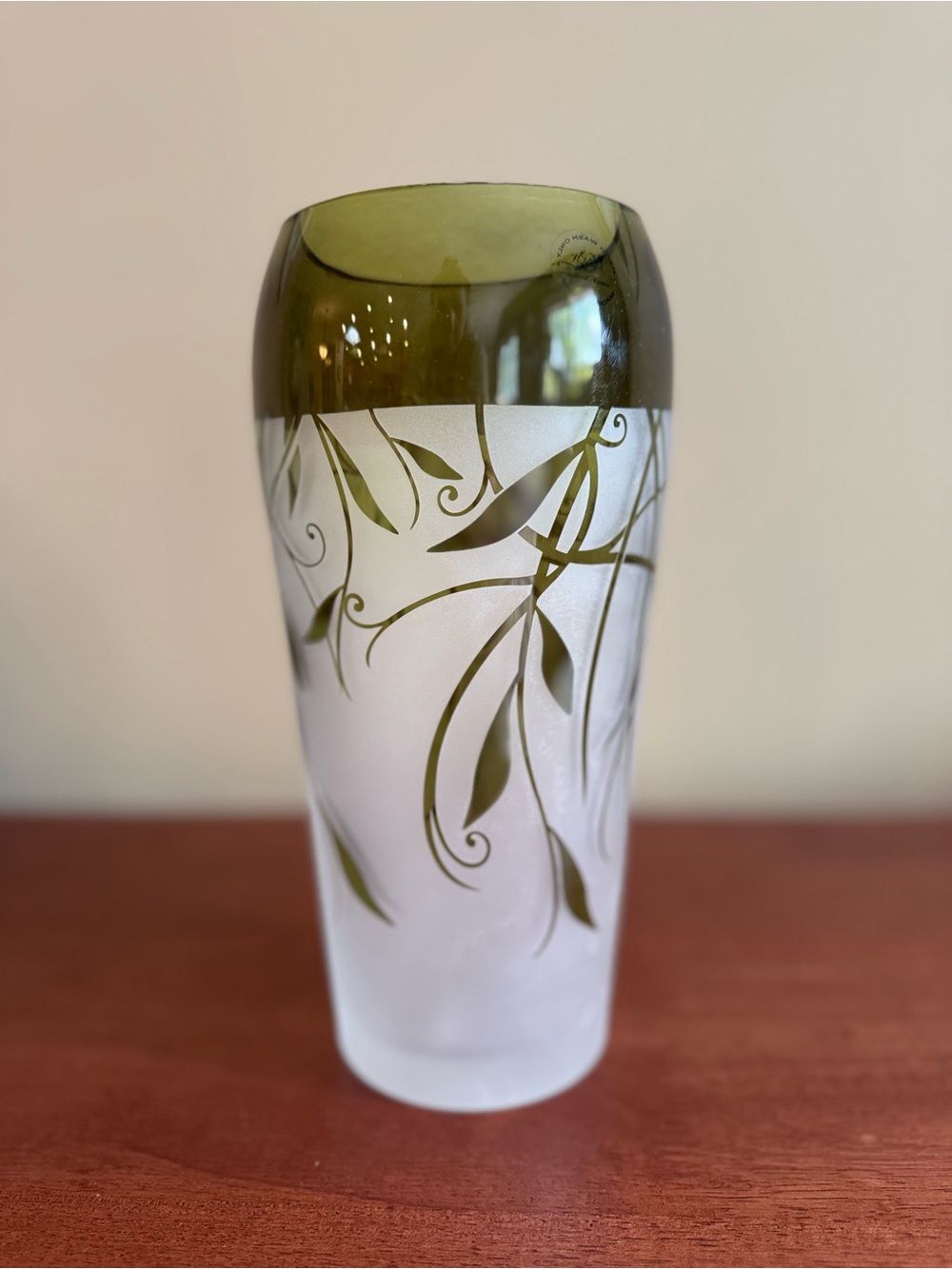 Vintage Lenox Botanical Boutique Crystal Vase 9.5” | New in Original Box | Frost
